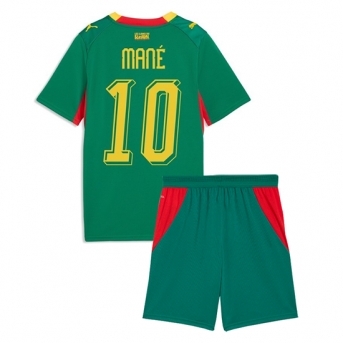 Billige Fotballdrakt Senegal Sadio Mane #10 Replika Bortedraktsett Barn VM 2026 Kortermet (med bukser)
